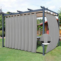 Easy-Going Outdoor Patio Curtains Detachable Tab Top Windproof Weatherproof Curtain for Cabana, Porch, Pergola and Gazebo, Tab Bottom Drape, 2 Panels, 110W x 120L inch, Light Grey