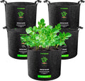 VIVOSUN 5-Pack 7 Gallon Plant Grow Bags, Heavy Duty Thickened Nonwoven Fabric Pots with Handles