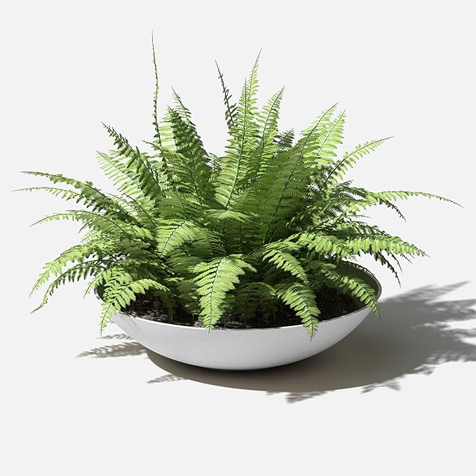 Veradek Mason Series Lane Bowl Planter| for Indoor or Outdoor Tabletops/Gardens |Made from Plastic-Stone Composite with Drainage Holes|Modern Décor for Flowers, Succulents, Small Plants