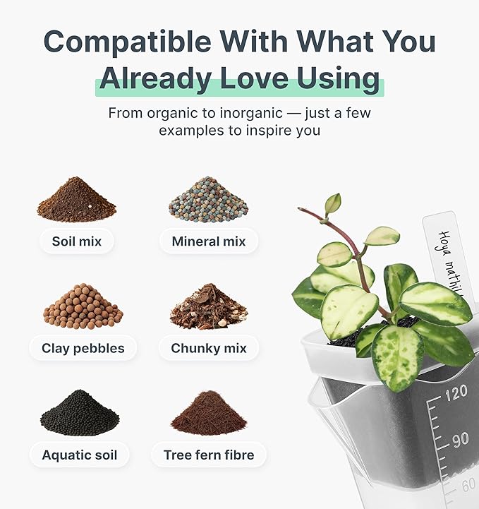 12 Pack 2" Mini Self Watering Pots for Indoor Plants,Small Clear Plastic Planters,Alocasia Corm Propagation,African Violet,Cutting,Seeding,Water Level Indicator,Drainage Hole,12 Plant Label