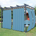 Easy-Going Outdoor Patio Curtains Detachable Tab Top Windproof Weatherproof Curtain for Cabana, Porch, Pergola and Gazebo, Tab Bottom Drape, 2 Panels, 54W x 108L inch, Sky Blue
