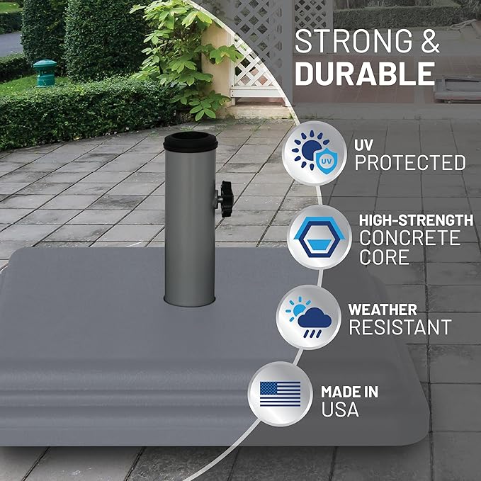 US Weight 40 Pound Umbrella Base - Weighted Umbrella base For Use With Patio Table – Heavy Duty Base- Made in the USA