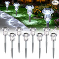Mancra Solar Pathway Lights Outdoor, 8 Pack Mushroom Solar Lights Outdoor Waterproof Dusk to Dawn Solar Garden Lights for Yard Walkway Garden Decor, Cool White