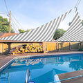 E&K Sunrise 13' x 13' x 13' Sun Shade Sail Triangle Canopy Shade Cover UV Block for Patio Backyard Garden Outdoor (Gray White Strip)