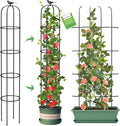 Tower Obelisk Garden Trellis for Climbing Plant，6.2FT/74.4" Rustproof Metal Potted Plant Climbing Support for Indoor Outdoor Flowers Vegetable Fruits Vines Support （1pcs）