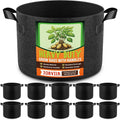 10 Pack 20 Gallon Grow Bags, Thickened Nonwoven Fabric Planter Pots with Handles, Heavy Duty 300G Garden Pots for Tomato, Potato and Vegetable