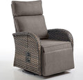 Belord Dual-Adjust Outdoor Swivel Recliner Chair – Wicker Reclining Patio Chair with Adjustable Backrest and Footrest, All-Weather Wicker Chaise Lounge Chair Outdoor for Pool Deck (2.0)