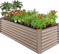 Best Choice Products 8x4x2ft Outdoor Metal Raised Garden Bed, Deep Root Planter Box for Vegetables, Herbs & Flowers, 478-Gallon Capacity, 100% Non Toxic Materials - Taupe