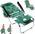 ABORON Tanning Chair with Face Hole, 5-Position Adjustable Reclining Beach Lounge Chair, Folding Face Down Sun Lounger for Beach, Poolside, Patio, Lawn, Home(Tropical Leaf)