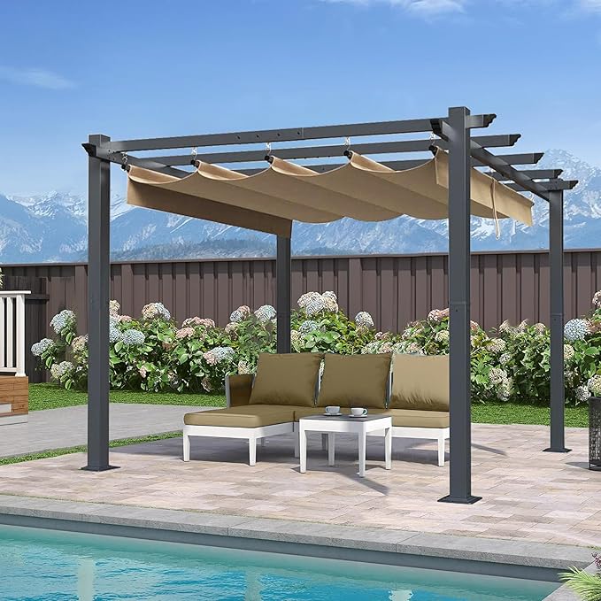 SCOCANOPY Beige Ripstop Replacement Cover Fit for Home Depot Hampton Bay Pergola # GFM00467F,GFM00469A