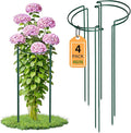 Garden Plant Support Cagess,High Heavy Duty Interlinked Half Round Peony Support Ring Cage for Indoor Outdoor Plants,Plant Supports for Peony,Tomato,Hydrangea,Rose (4, 16" Dx46 H)