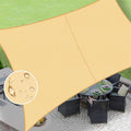 LOVE STORY Rectangle 6'x8' Waterproof Sun Shade Sail Canopy UV Block for Outdoor Patio Backyard Carport,Sand(We Make Custom Size)