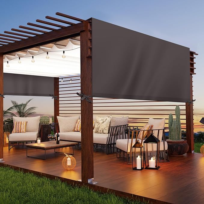 Universal Pergola Replacement Canopy Outdoor Canopy Shade Cover Waterproof Shade Top Cover for Outdoor Patio Porch Backyard(14 x 10 ft,Coffee)