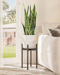 Adjustable Plant Stand Indoor, Bamboo Plant Stand Fits 8 9 10 11 12 Inches, Small Corner Planter Holder for Indoor Plants, Single Floor Plant Stands for Living Room Balcony, Tea Brown Tall