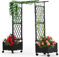 Planter with Trellis Raised Garden Beds, 4.5ft Tall with Screen Indoor Outdoor, Vegetable Flower Privacy Planter Box for Backyard Balcony Patio, Black