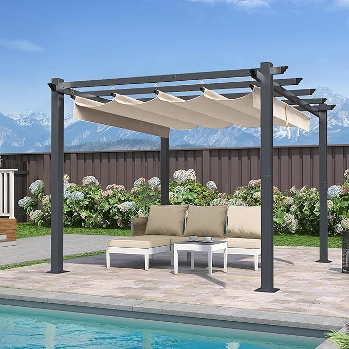SCOCANOPY Light Beige Replacement Cover Compatible with Home Depot Hampton Bay Pergola # GFM00467F,GFM00469A