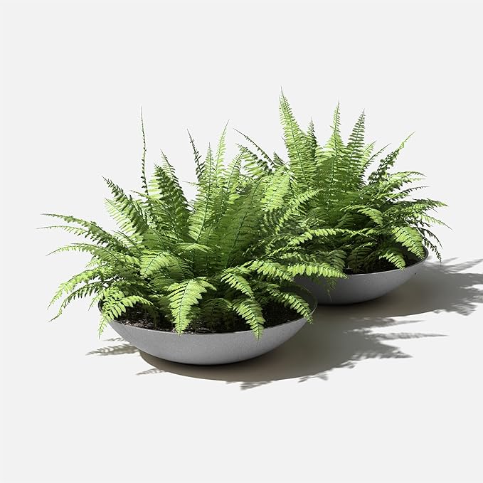 Veradek Mason Series Lane Bowl Planter| for Indoor or Outdoor Tabletops/Gardens |Made from Plastic-Stone Composite with Drainage Holes|Modern Décor for Flowers, Succulents, Small Plants