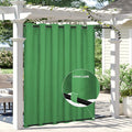Easy-Going Linen Look Outdoor Curtains Waterproof Windproof Porch Curtains, Soft Thicken Outdoor Privacy Curtains for Patio, Gazebo, Grommet Top and Tab Bottom Drape, 1 Panel, 110x96 inch, Green