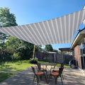 SUNLAX Sun Shade Sail 8' x 12' Grey&White Rectangle Canopy Sail Shade Cover UV Block Permeable Sunshade Outdoor for Patio Backyard (We Make Custom Size)