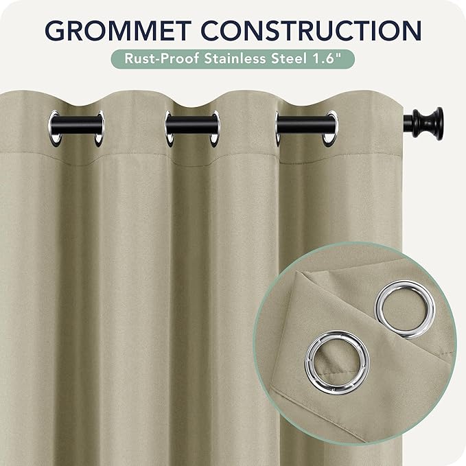 Gazebo Curtains Outdoor Waterproof 6 Panels - Windproof, Privacy, Weatherproof Outside Drapes for Patio Pergola Porch, Grommet Top and Tab Bottom Drape, 54x84 Inch, Taupe