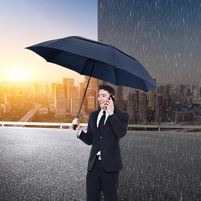 G4Free 47/54/62/68/72 Inch Automatic Open Golf Umbrella Oversize Extra Large Double Canopy Vented Windproof Waterproof Stick Umbrellas