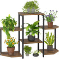 Plant Stand Indoor, Multiple Plant Shelf Corner Rack, 6 Potted Plant Stand, 6 Tiers Large Flower Holder, Planter Display Rack for Patio Balcony Living Room Bedroom Decor, Rustic Brown