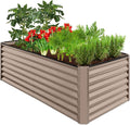 Best Choice Products 6x3x2ft Outdoor Metal Raised Garden Bed, Deep Root Box Planter for Vegetables, Flowers, Herbs, 269 Gallon Capacity, 100% Non Toxic Materials - Taupe
