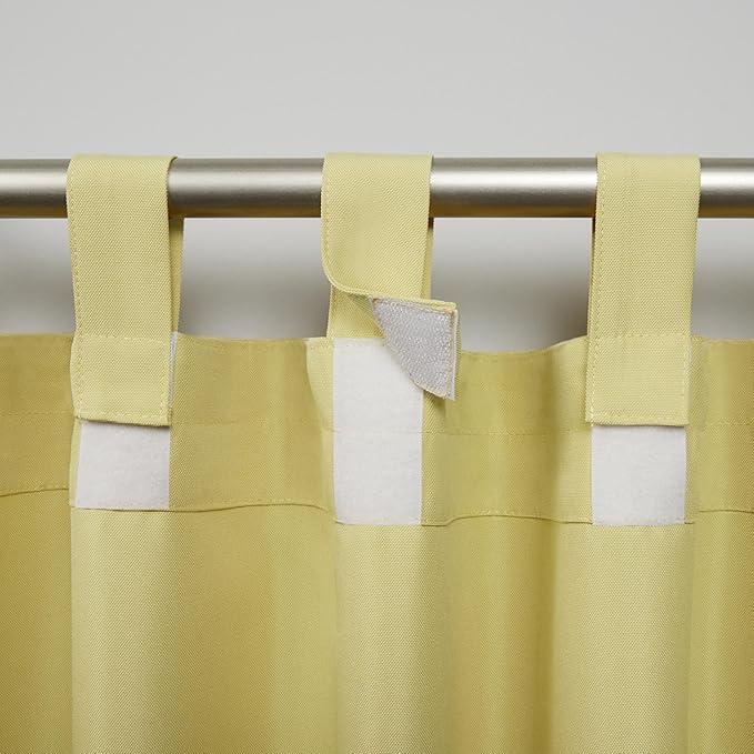 Exclusive Home Cabana Solid Indoor/Outdoor Light Filtering Hook-and-Loop Tab Top Curtain Panel Pair, 54"x144", Sundress