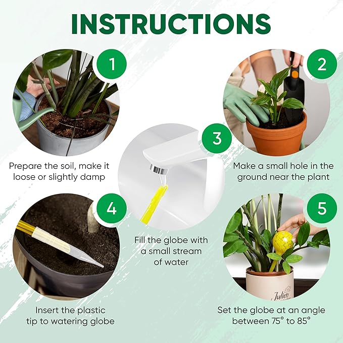 Plant Watering Globes Set of 8 - Large Self Watering Globes for Indoor & Outdoor Plants - Multicolored, Automatic, Glass Watering Bulbs for Daily Use, Plant Watering Devices
