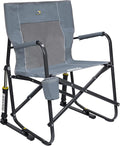 GCI Outdoor Freestyle Rocker Camping Chair | Portable Folding Rocking Chair with Solid, Durable Armrests, Drink Holder & Comfortable Backrest — Grey