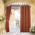 RYB HOME Outdoor Curtains for Patio Waterproof Block Sunlight Thermal Insulated Privacy Assured Thick Outside Curtains for Deck, Balcony, Pool, W52 x L63, Mecca Red, 1 Panel