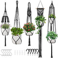Macrame Plant Hangers, 5Pack Hanging Planters for Indoor Plants w/ 5 Set Hooks Handmade Cotton Rope Hanging Plant Holders Plant Hanger Indoor for Boho Home Decor (Planter Pot Not Included)