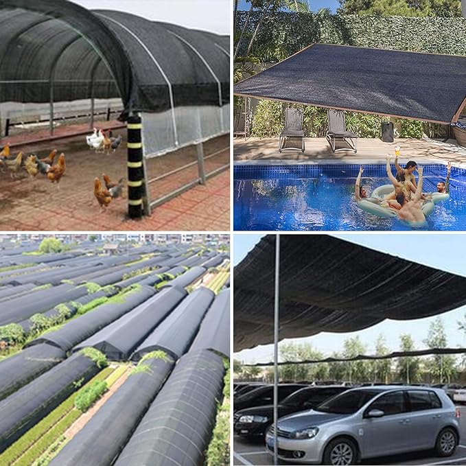 QLOFEI 20x30 FT Shade Cloth for Garden, 80-90% Sunblock Shade Neting Cover with Grommets, Sun Screens for Patio Plants Greenhouse Kennel Chicken Coop Pergola Outdoor