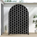 Casaphoria 72" H x 47" W Arched Metal Privacy Screen - Elegant Freestanding Outdoor Screen for Deck, Patio & Balcony - Versatile Decorative Privacy Panels for Home & Garden Use (Black-Square)