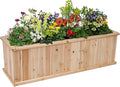 Shine Company Premium Cedar Raised Garden Bed, Planter Box for Vegetables, Flowers, or Herbs 48" L x 13.25" D x 12.5" H