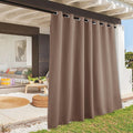 RYB HOME Extra Wide Outdoor Curtains for Patio Waterproof Heavy Duty Thermal Insulated in Summer Full Coverage Privacy for Gazebo, Cabana & Pergola, W100" x L90", Mocha, 1 Panel