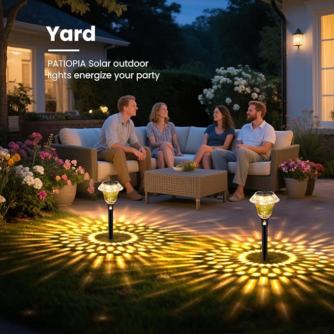 Solar Pathway Lights Garden Decor for Yard, Solar Garden Lights for Outside Waterproof Landscape Lighting, Garden Decorative for Walkway, Driveway, Yard, Landscape, Lawn (6 Pack Warm White)