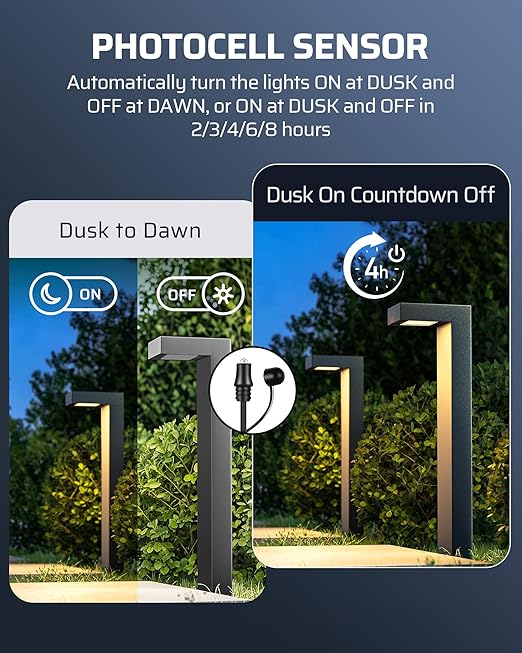 DEWENWILS 200W Low Voltage Landscape Transformer, Photocell Sensor & Timer, 120V AC to 12/14V AC, Landscape Lighting Transformer Outdoor, Weatherproof for Spotlights, Garden Lights