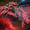 JJGoo Solar Garden Lights, New Upgraded 2 Pack Solar Swaying Starburst Light, Waterproof Fireworks Outdoor Lights, Yard Patio Pathway Decoration, Red