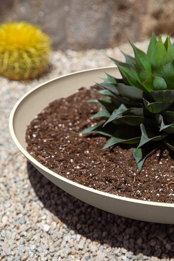 Veradek Mason Series Lane Bowl Planter| for Indoor or Outdoor Tabletops/Gardens |Made from Plastic-Stone Composite with Drainage Holes|Modern Décor for Flowers, Succulents, Small Plants