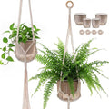 6 Pack Self Watering Hanging Planters Indoor Flower Pots(4.5 +6.5) Visible Water Level Markers 3 Hanging Ropes with Drainage Holes for Indoor Outdoor Garden Home Decor Supplies(Grey)