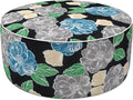 LVTXIII Inflatable Stool Ottoman Footrest with Handle, Decorative Fade-Resistant Foot Stool, Indoor or Outdoor Pouf for Home Garden and Camping Use, 21x21x9, Peony Garden