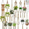 Hoteam 12 Pcs Macrame Plant Hangers Macrame Hanging Planters for Indoor Plants Handmade Boho Hanging Baskets Flower Pots Holder for Outdoor Home Wall Decor