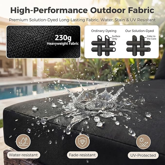 NICESOUL Modern Large Patio Furniture Set with Firepit Propane/Natural Gas, 29.3'' High Back Comfy Outdoor Sectional Couch Sofa Sets, 9 Piece Extra Wide Modular Sitting, Brown Rattan and Black Cushion