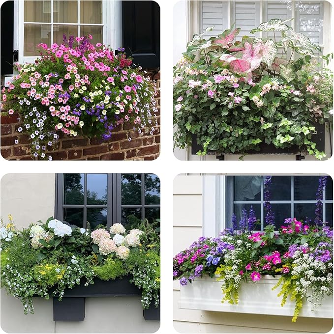 4 Pack 30 Inch Trough Coconut Liners for Window Box Deck Planter Natural Coco Fiber Replacement Liner for Outdoor Plants Rectangular Coir Planters for Porch Balcony Garden Decor