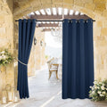 RYB HOME Outdoor Curtains for Patio Waterproof Block Sunlight Thermal Insulated Privacy Assured Thick Outside Curtains for Deck, Balcony, Pool, W52" x L63", Navy Blue, 1 Panel