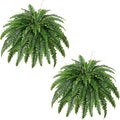 Artificial Boston Fern Bush- Set of 2 Large Artificial Ferns for Outdoors, 45Inch Large Faux Ferns, Suitable for Office & Living Room Decor, 55Branches for Each Bouquet