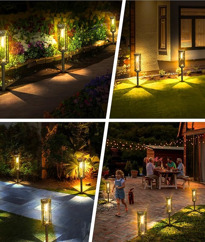Solar Pathway Lights Outdoor 8 Pack, Bright Solar Path Lights Outside Waterproof, Sidewalk Lights Solar Powered Landscape Light for Walkway Driveway Lawn Patio Yard Garden