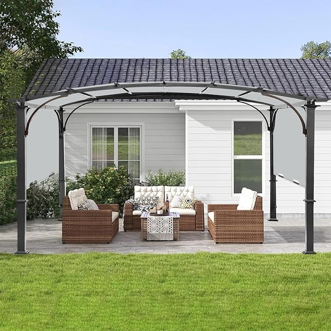 Pergola Canopy Replacement Cover for Lowe's Allen + Roth 10x10 Ft Freestanding Pergola, 200" x 103" Shade Cover, Compatible with Model #L-PG152PST-B,Cover Only (Gray)