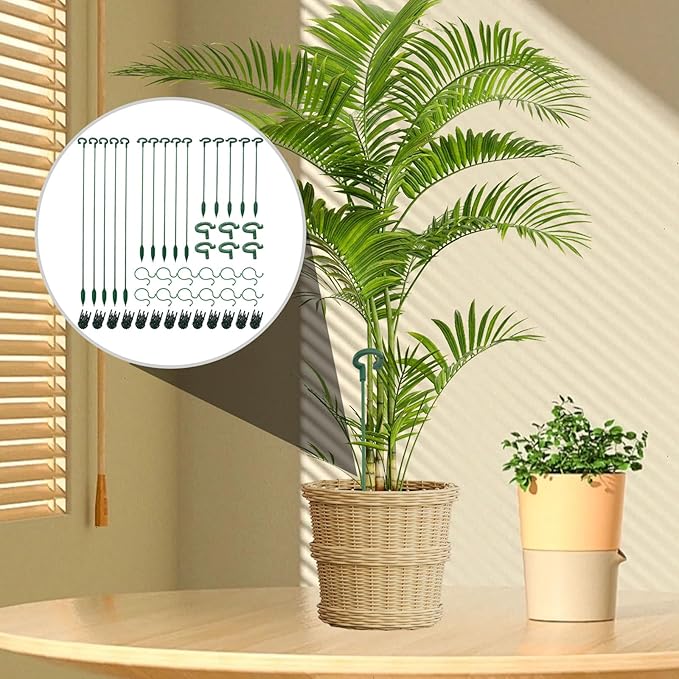70PCS Plant Supports Stakes, 30PCS Adjustable Flower Support Poles(3 Sizes), 20 Garden Orchid Sticks Extended, 20 Orchid Clips Plant Support Stakes for Tomato Amaryllis Vegetables Phalaenopsis Roses